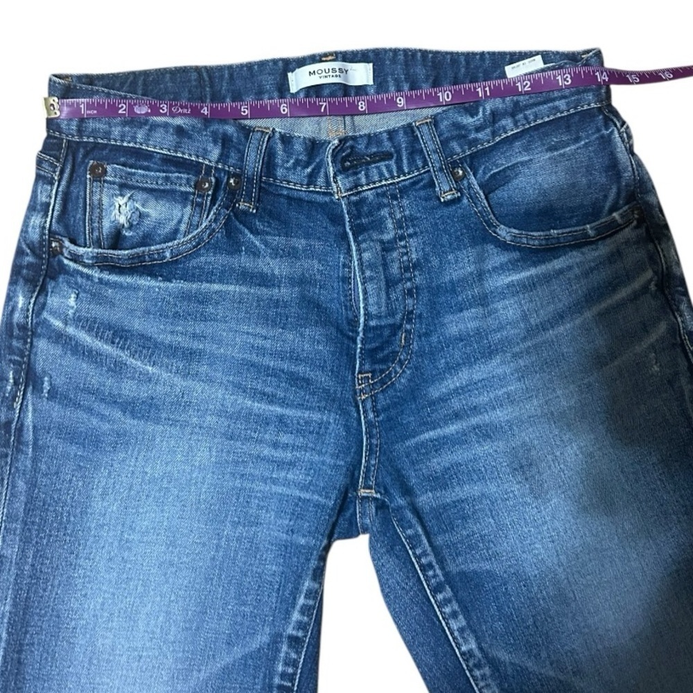 Moussy Denim Jeans Low Mid Rise Skinny Distressed Size 27 medium Wash - Picture 4 of 8